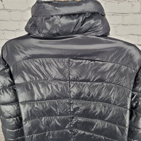 Luisa Viola Black Quilted Imbottito Full Zip & Snap Jacket Italy Made US Size 14 - Picture 11 of 16